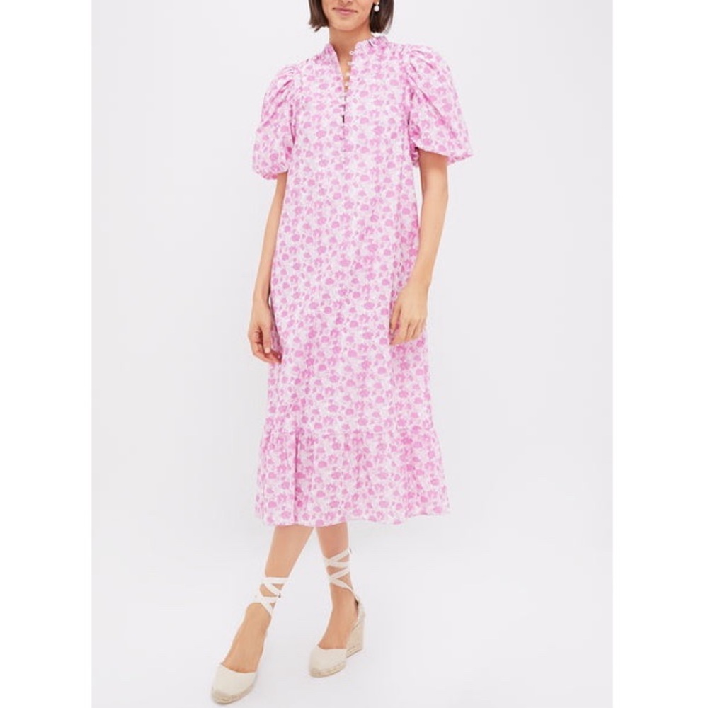 HYACINTH HOUSE
Pink and White Floral Mimi Midi Dress - Picture 1 of 12
